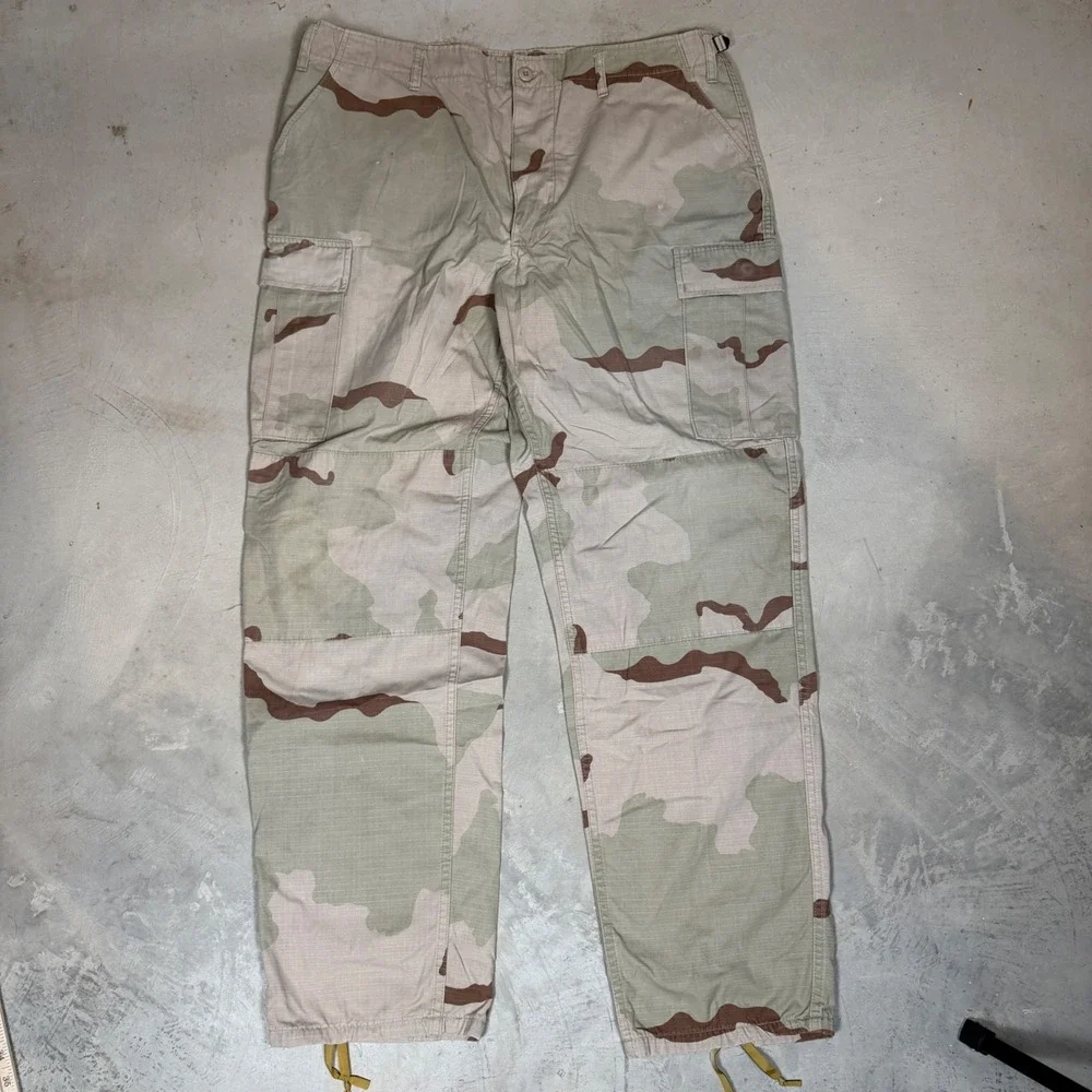 Military Desert Camouflage Combat Trousers XL Long Ripstop Cargo Pants Tan Brown